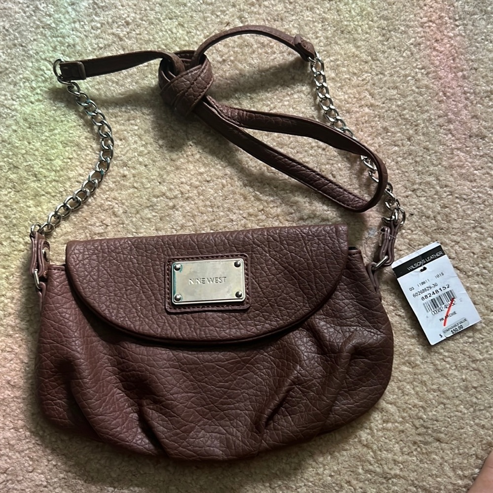 Nine West brown crossbody bag.